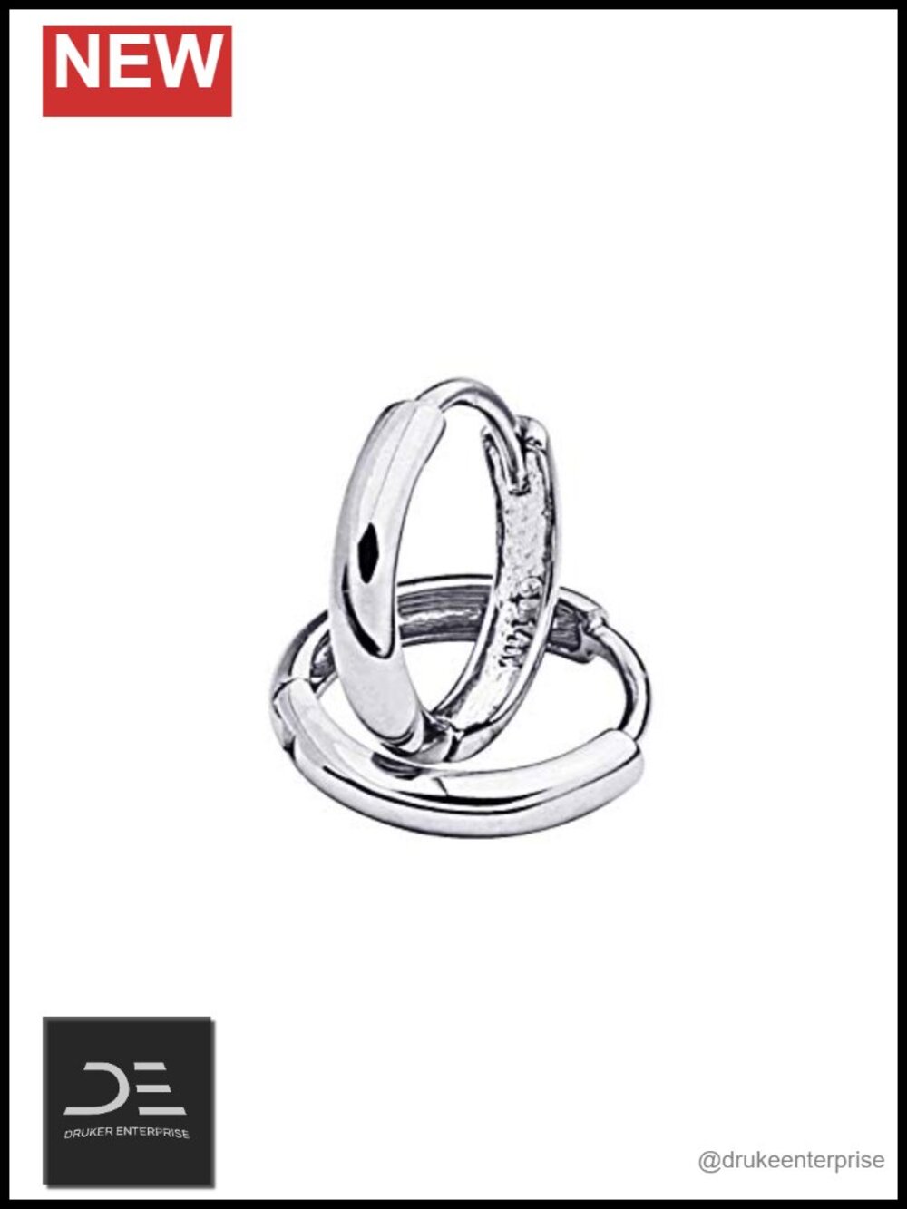 14k Real Yellow or White Gold 1.5mm Thickness Huggie Earrings